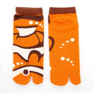 Japanese cotton tabi socks, KINGYO, brown