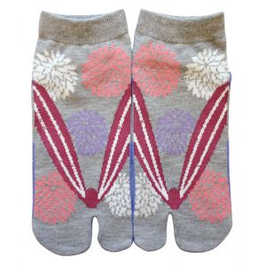 Japanese cotton tabi socks, KIKU