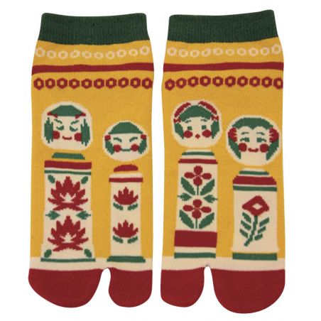 Japanese cotton tabi socks, KOKESHI
