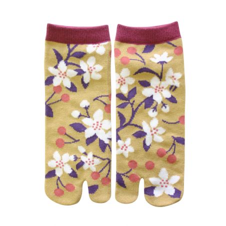 Japanese cotton tabi socks, SAKURA