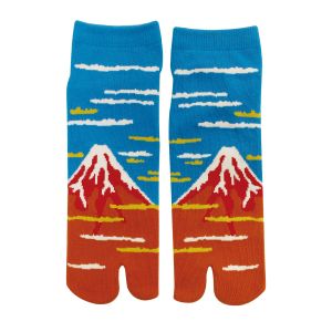 Calcetines tabi japoneses de algodón, RED FUJI