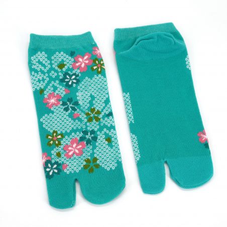 Japanese tabi cotton socks with traditional Japanese symbols pattern, KAMON, color of your choice, 25 - 28cm