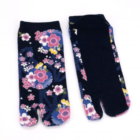 Japanese cotton tabi socks with cherry blossom pattern, SAKURA, color of your choice, 22 - 25cm