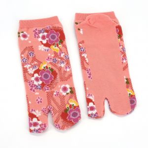 Japanese cotton tabi socks with cherry blossom pattern, SAKURA, color of your choice, 22 - 25cm