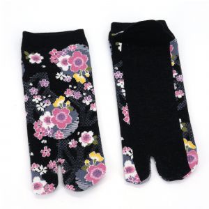 Calcetines tabi japoneses de algodón con estampado de flores de cerezo, SAKURA, color a elegir, 22 - 25 cm