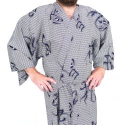 Blaue Japanischer Herren Yukata Kimono, SETSUGETSUKA, blau