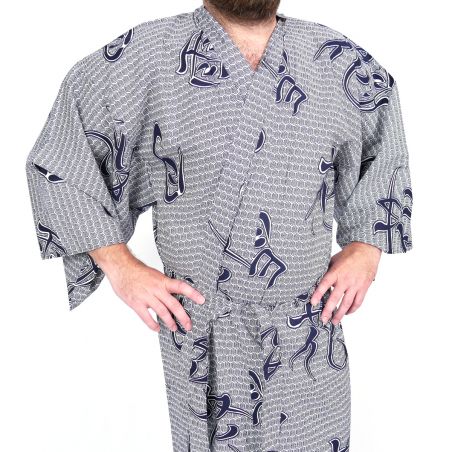 Kimono Yukata del hombre azul japonés, SETSUGETSUKA, azul