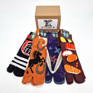 Box of 4 Japanese cotton tabi socks for men