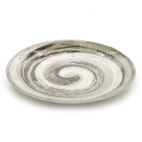 medium-sized round plate with whirlpool pattern white NARUTO