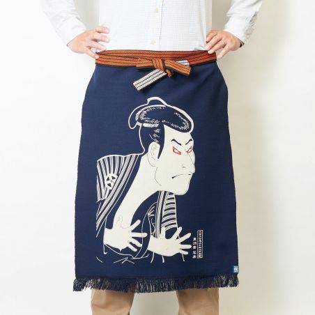 Japanese traditional cotton apron, MAEKAKE SHARAKU