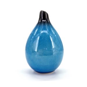 Japanese soliflore vase in ceramic, black and blue - KURO TO AO