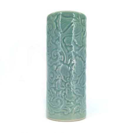 Japanese blue vase in arabesque ceramic, ARABESUKU