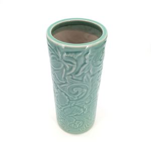 Japanese blue vase in arabesque ceramic, ARABESUKU