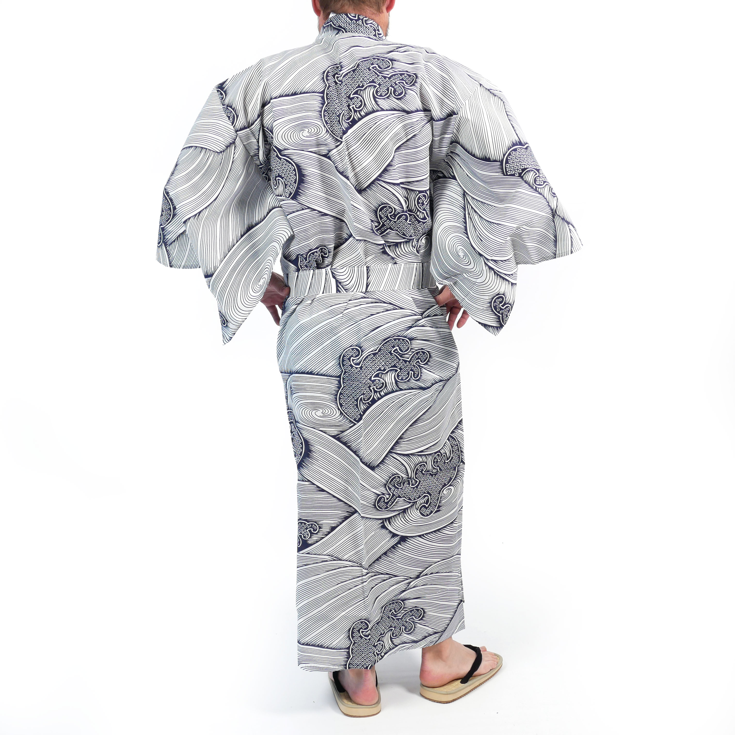 Kimono japonés azul para hombre