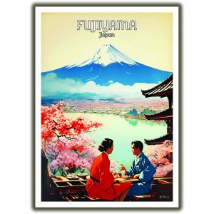 Japanese poster / illustration "FUJIYAMA" Mount Fuji, by ダヴィッド