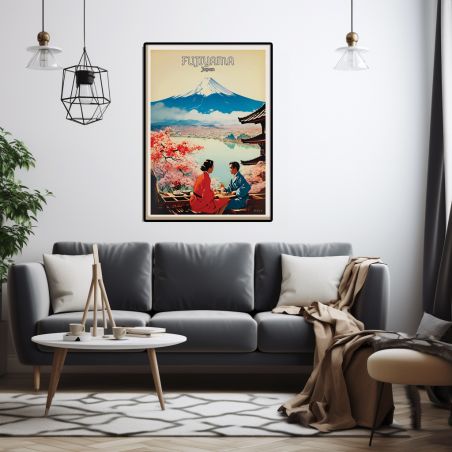 affiche / illustration japonaise "FUJIYAMA" mont Fuji , by ダヴィッド