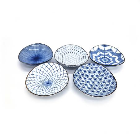 Set de 5 petites assiettes ovales en céramique- DAEN KATACHI