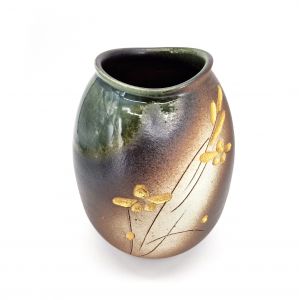 Vase japonais en céramique à fleurs doré - KOGANE NO HANA