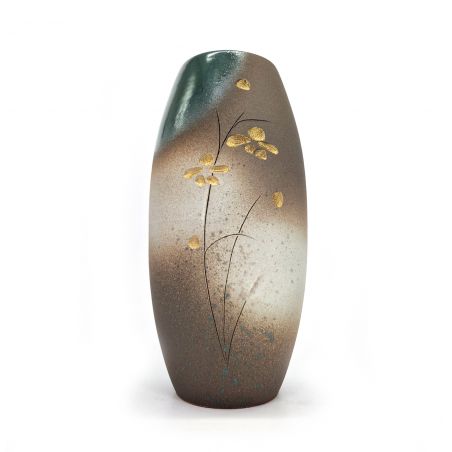 Grand vase in Japanese ceramics, motif Fleurs - FURWAZU