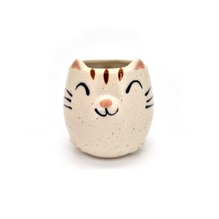 Mug japonais en céramique BLANC - SHIROI NEKO - chat