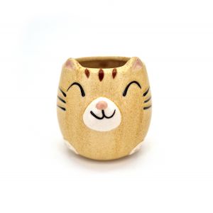 Taza japonesa de cerámica amarilla - KIIROI NEKO - gato