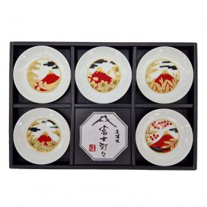 Set of 5 small ceramic plates - FUJISAN