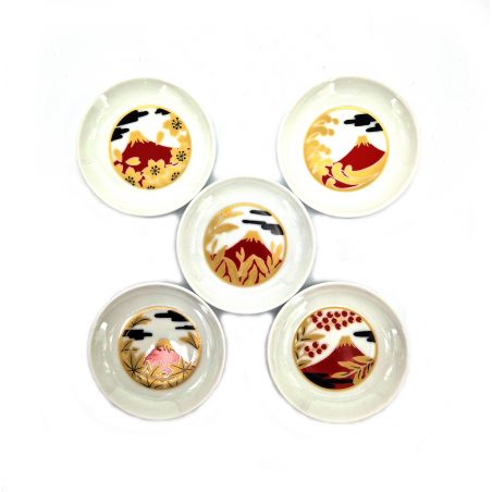 Set of 5 small ceramic plates - FUJISAN