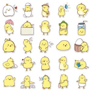 Lote de 50 pegatinas japonesas, Kawaii Canary Stickers-KANARIA
