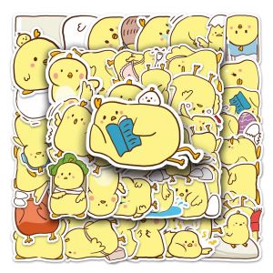 Lote de 50 pegatinas japonesas, Kawaii Canary Stickers-KANARIA