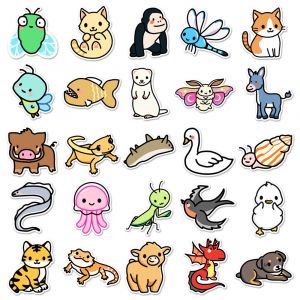 Lot de 50 autocollants japonais,Stickers Kawaii Animaux- DOBUTSU