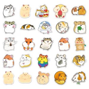 Lot von 50 japanischen Aufklebern, Kawaii-Hamster-Aufkleber-HAMUSUTA