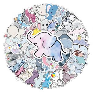 Lot de 50 autocollants japonais,Stickers Kawaii Eléphant-ZO