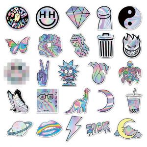 Lot de 50 autocollants japonais,Stickers Kawaii réflexion-HANSHA