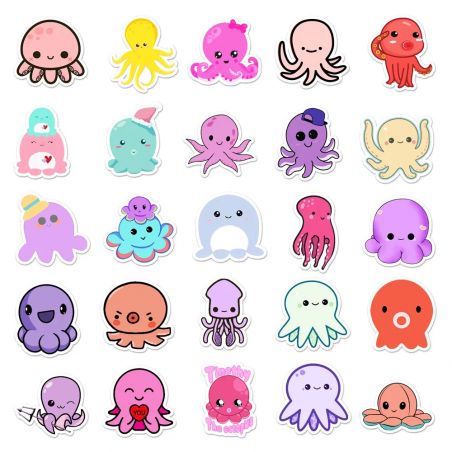 Lot of 50 Japanese stickers, Kawaii octopus stickers-TAKO