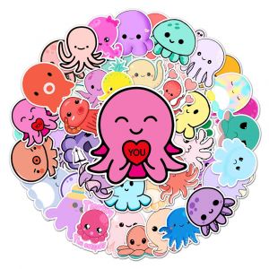 Lot of 50 Japanese stickers, Kawaii octopus stickers-TAKO