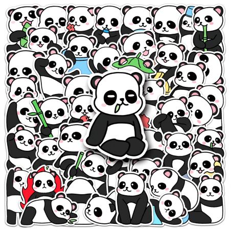 Lot de 50 autocollants japonais,Stickers Kawaii-PANDA