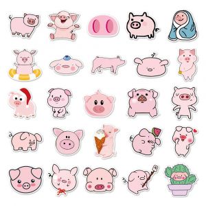 Set di 50 adesivi giapponesi, Kawaii Pig Stickers-BUTA