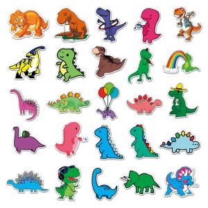 Set of 50 Japanese stickers, Kawaii Dinosaurs stickers-KYORYU