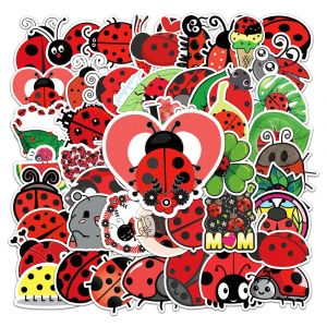 Lotto di 50 adesivi giapponesi, Kawaii Ladybug Stickers-TENTOCHU