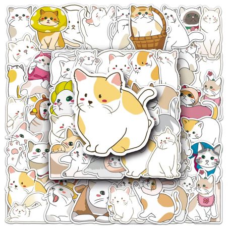 Set mit 50 japanischen Aufklebern, Kawaii Katzenaufklebern – NEKO
