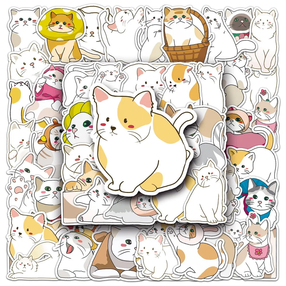 Set di 50 adesivi giapponesi, adesivi Kawaii Cat - NEKO