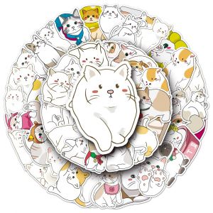 Set mit 50 japanischen Aufklebern, Kawaii Katzenaufklebern – NEKO