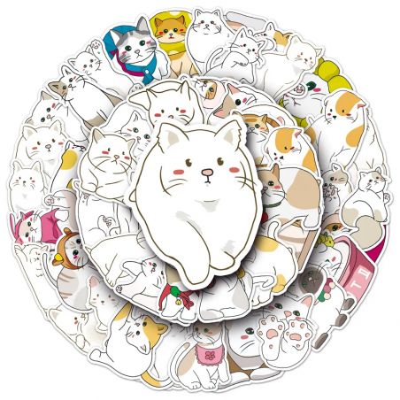 Set di 50 adesivi giapponesi, adesivi Kawaii Cat - NEKO