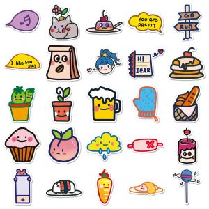 Lot von 50 japanischen Aufklebern, Kawaii Daily Stickers-MAINICHI