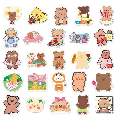 Lot of 50 Japanese stickers, Kawaii Bear stickers-KUMA
