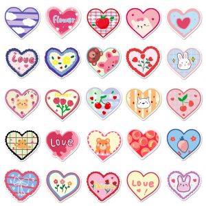 Lotto di 50 adesivi giapponesi, Kawaii Heart Stickers-SHINZO