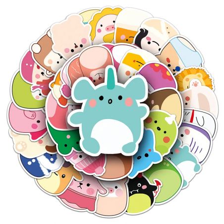 Lot of 50 Japanese stickers, Kawaii Plush Stickers-NUIGURUMI