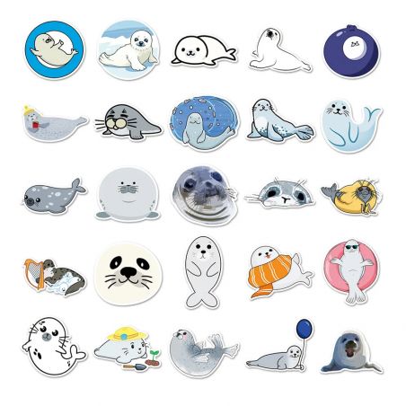 Lotto di 50 adesivi giapponesi, Kawaii Seal Stickers-SHIRU