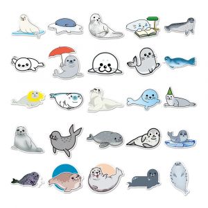 Lot von 50 japanischen Aufklebern, Kawaii Seal Stickers-SHIRU