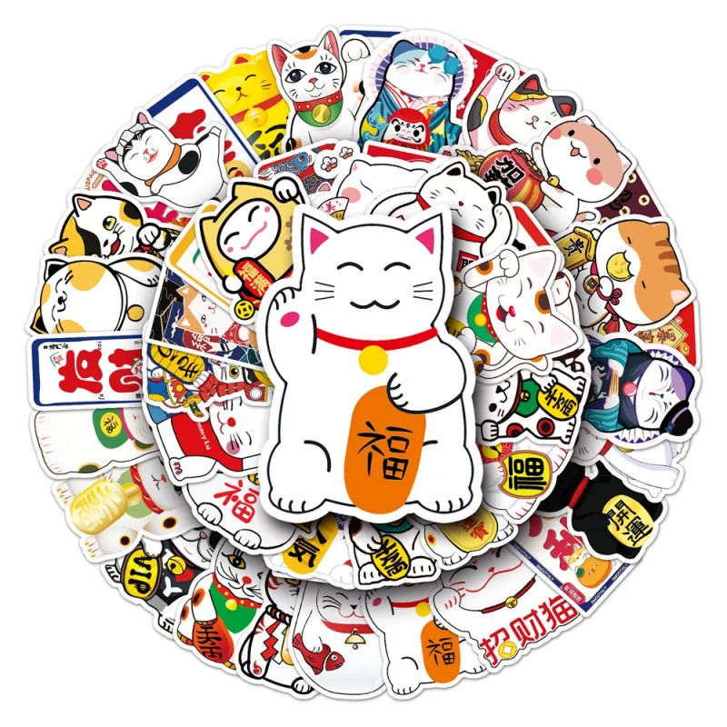 Lot de 50 autocollants japonais,Stickers Kawaii Coeur-SHINZO